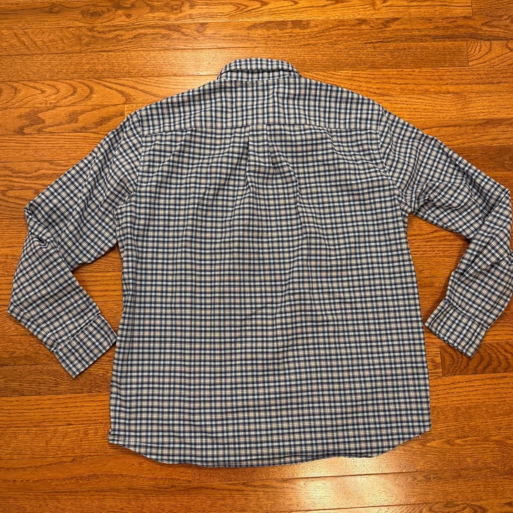 Vineyard Vines Performance Button Down Shirt Mens Large Stretch Blue Check Whale - Picture 7 of 8